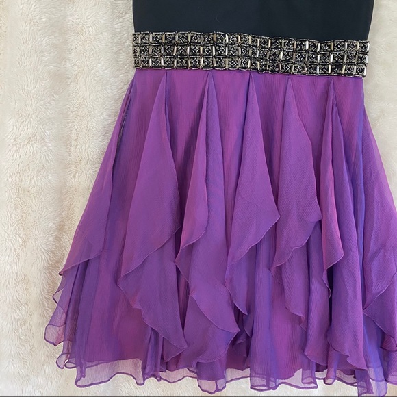 Maria by Bianca Nero Black & Purple Cocktail Dress - Picture 9 of 16